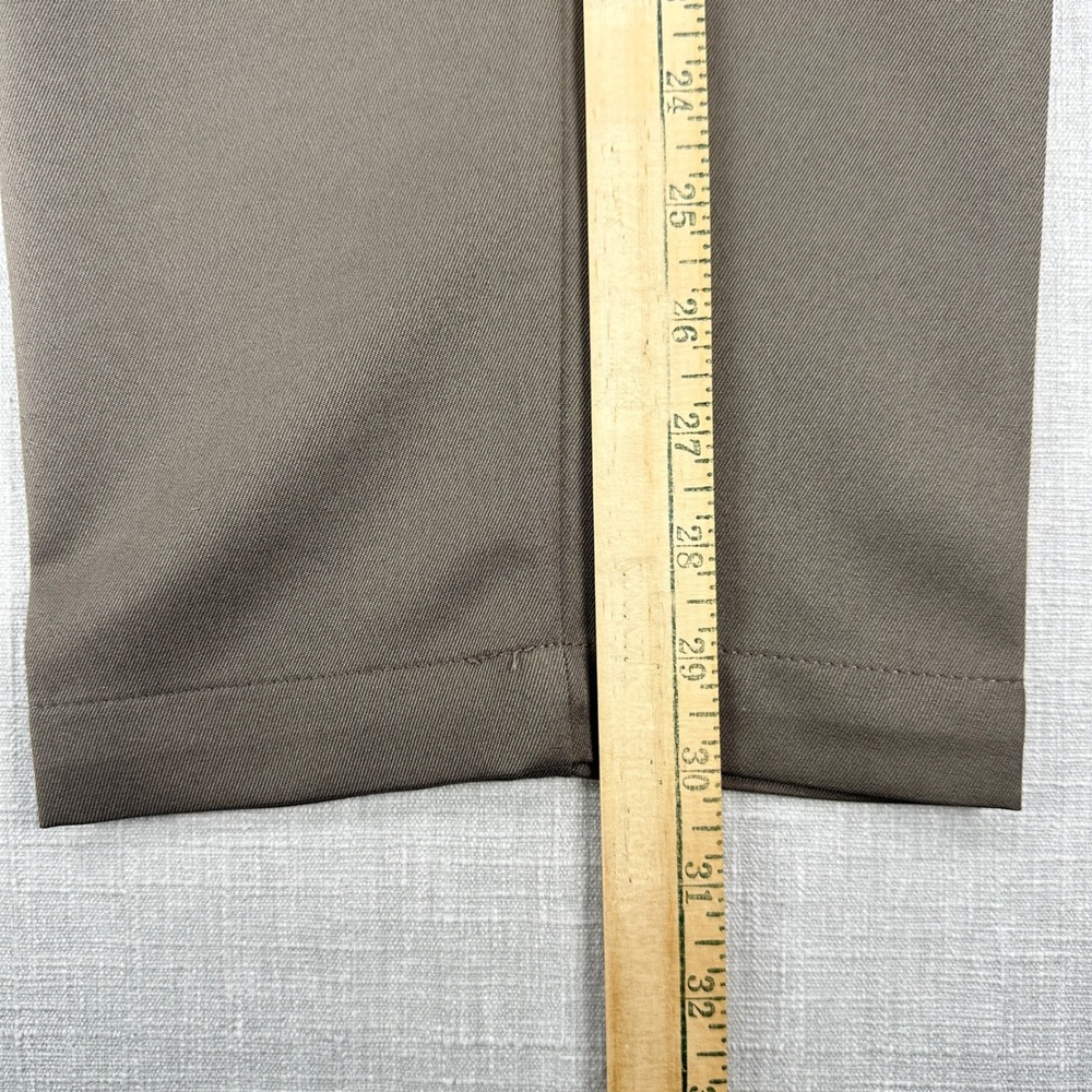 Oak Hill Dress Pants Mens 42x30 Taupe Brown Pleated Front Polyester Trousers - Picture 12 of 12